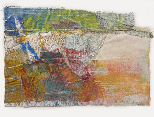 Japanpapier und Leimfarbe, Pigmente, Eintempera | Collage 002