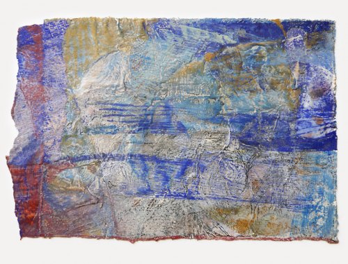 Japanpapier und Leimfarbe, Pigmente, Eintempera | Collage 006