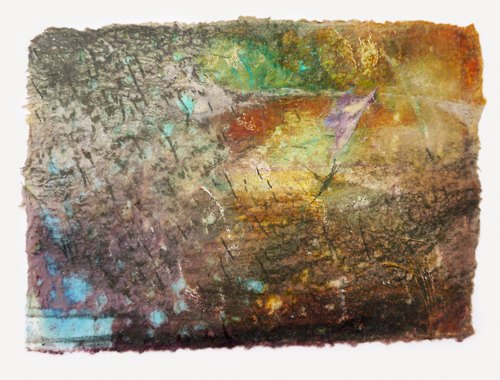 Japanpapier und Leimfarbe, Pigmente, Eintempera | Collage 001